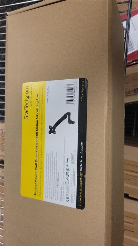 StarTech ARMPIVWALL Single Wall Mount Monitor Arm - Gas-Spring - Full Motion
