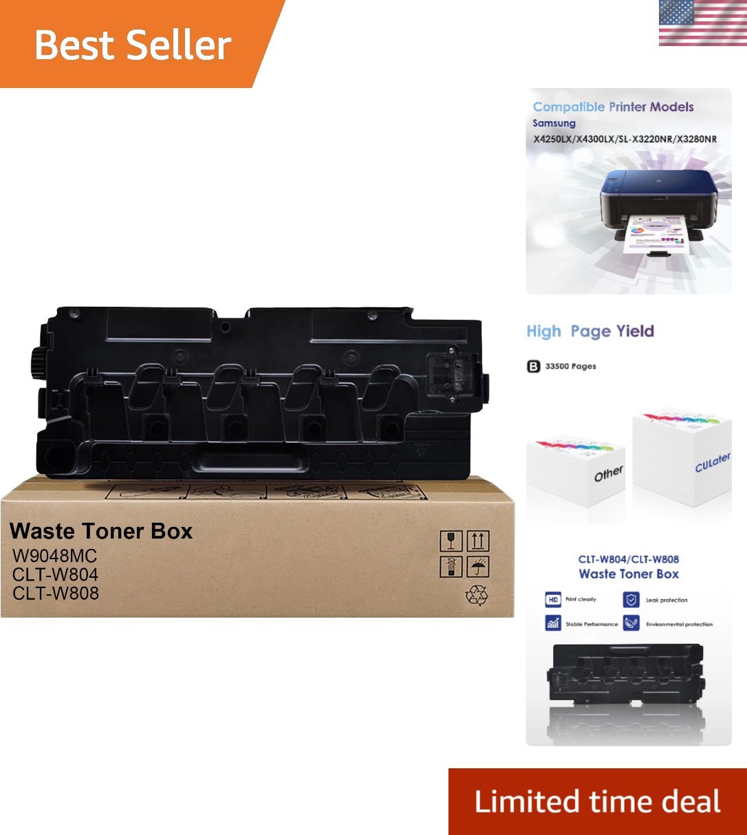 CLT-W804 & W808 Compatible Waste Toner Box Replacement - 33,500 Page Yield