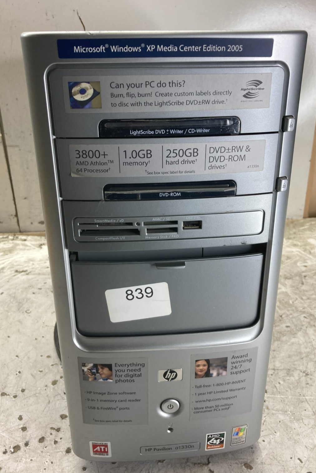 HP Pavilion a1330n AMD Athlon 64 3000+ 2400MHz 1GB NO HDD