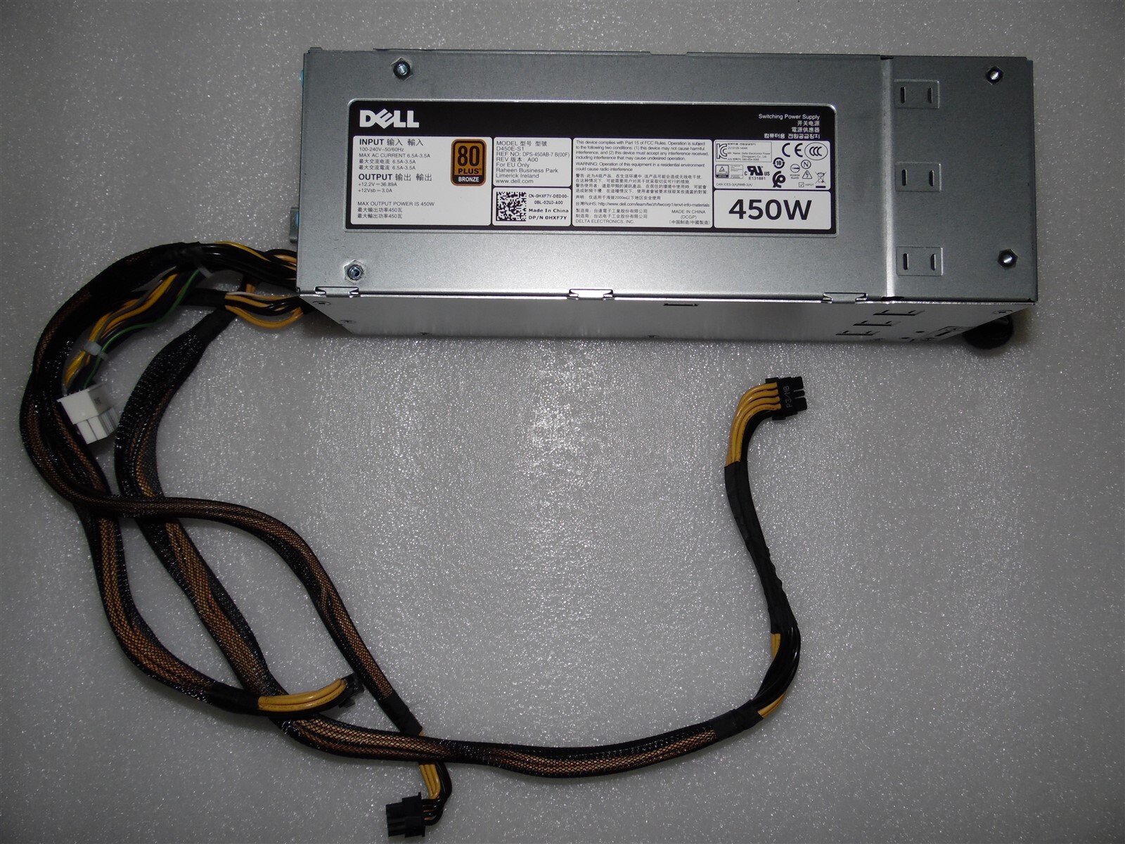 POWER SUPPLY FIXED 450W DELL EMC POWEREDGE SERVER R7415 R540 T440 HXF7Y