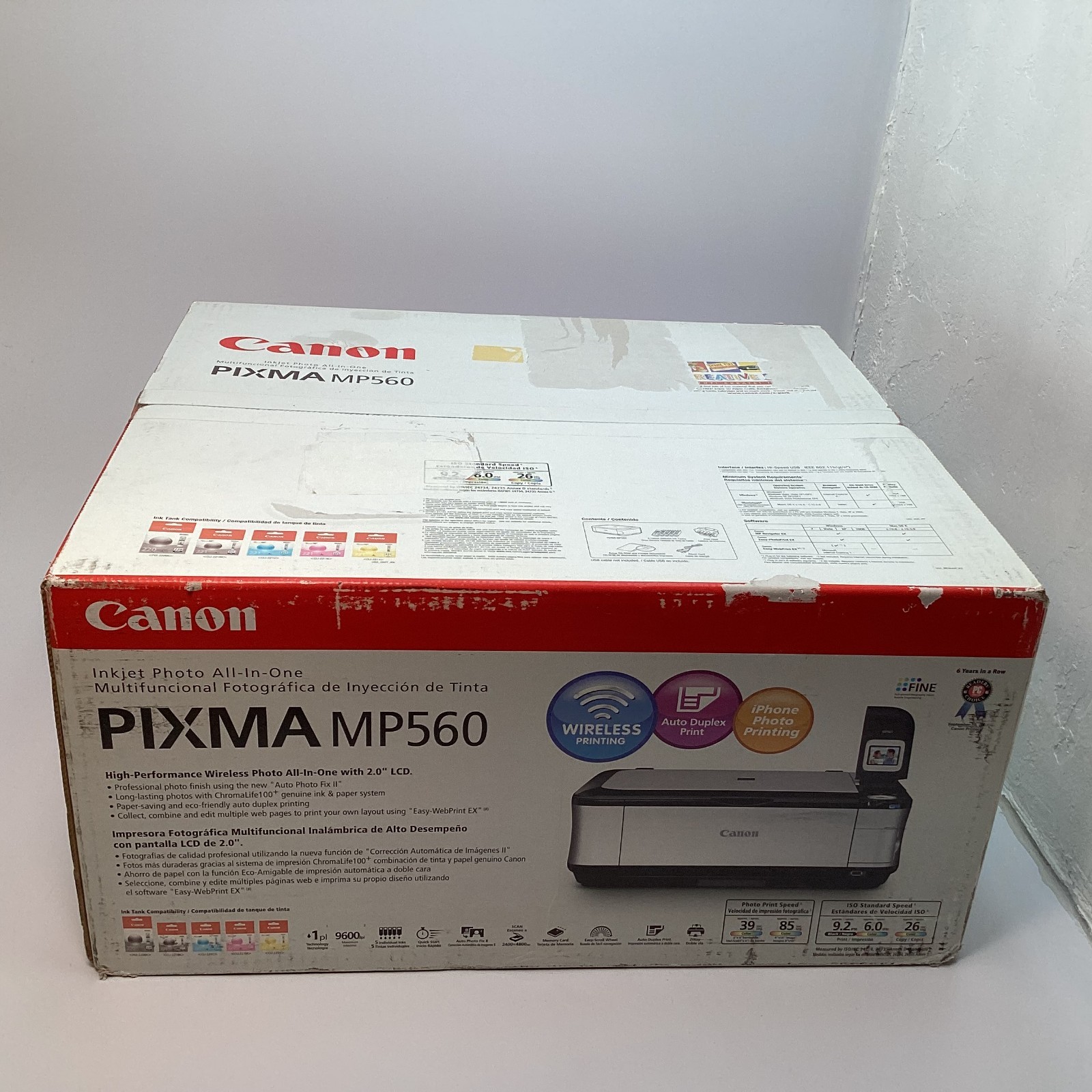Canon PIXMA MP560 Wireless Inkjet Photo All-In-One Printer NIB Wireless Printing