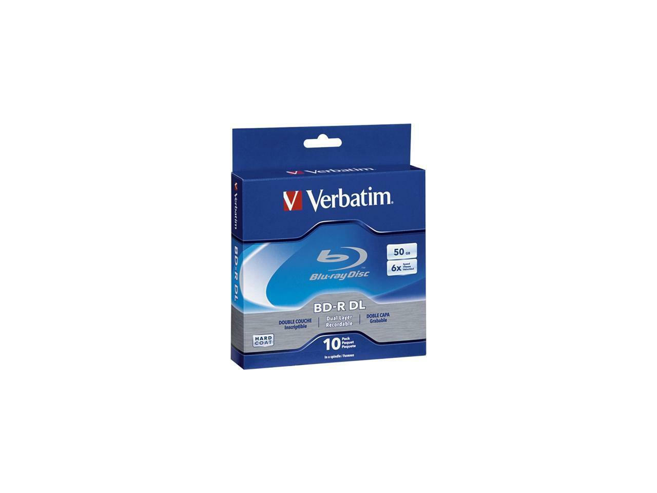 Verbatim 50GB 6X BD-R DL 10 Packs Disc Model 97335