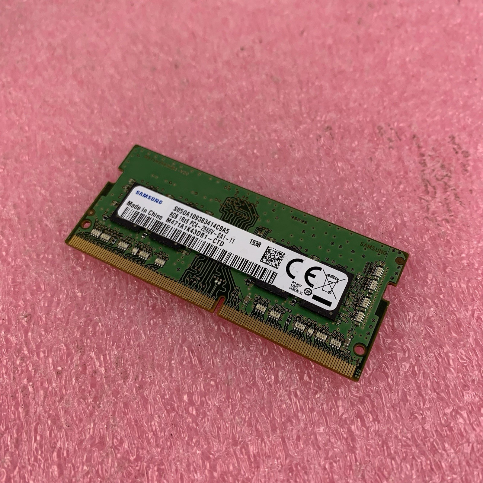 Samsung 8GB 1Rx8 PC4-2666V-SA1-11 Laptop Ram  M471A1K43DB1-CTD