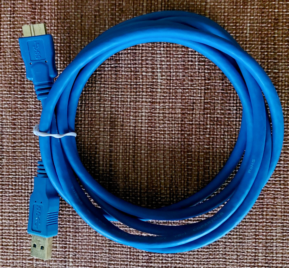 Copartner 6ft USB 3.0 to Micro-B USB Cable E119932 AWM 20276 80C 30V VW-1 Blue