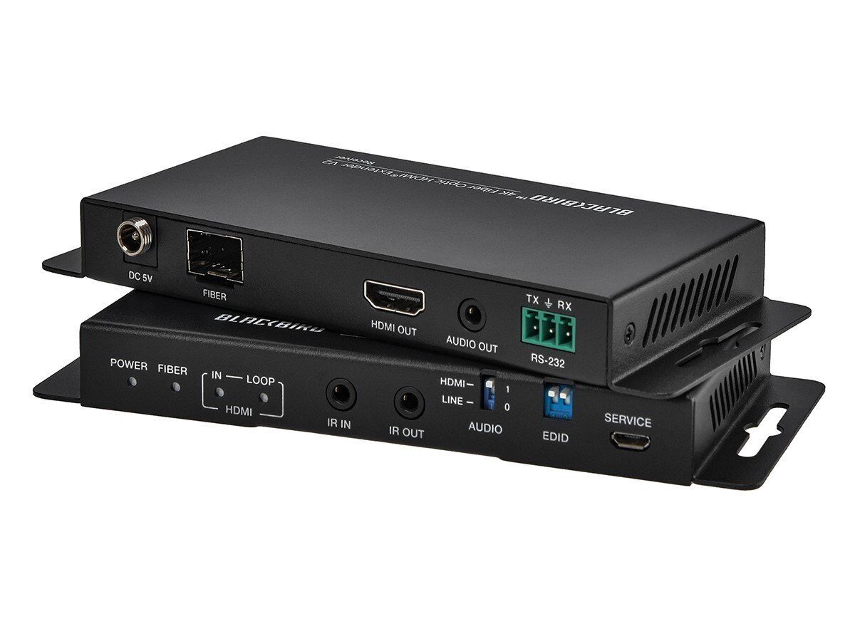 Blackbird 4K Fiber Optic HDMI Extender - 3300ft | 4k@60Hz, IR, HDMI 2.0 Support