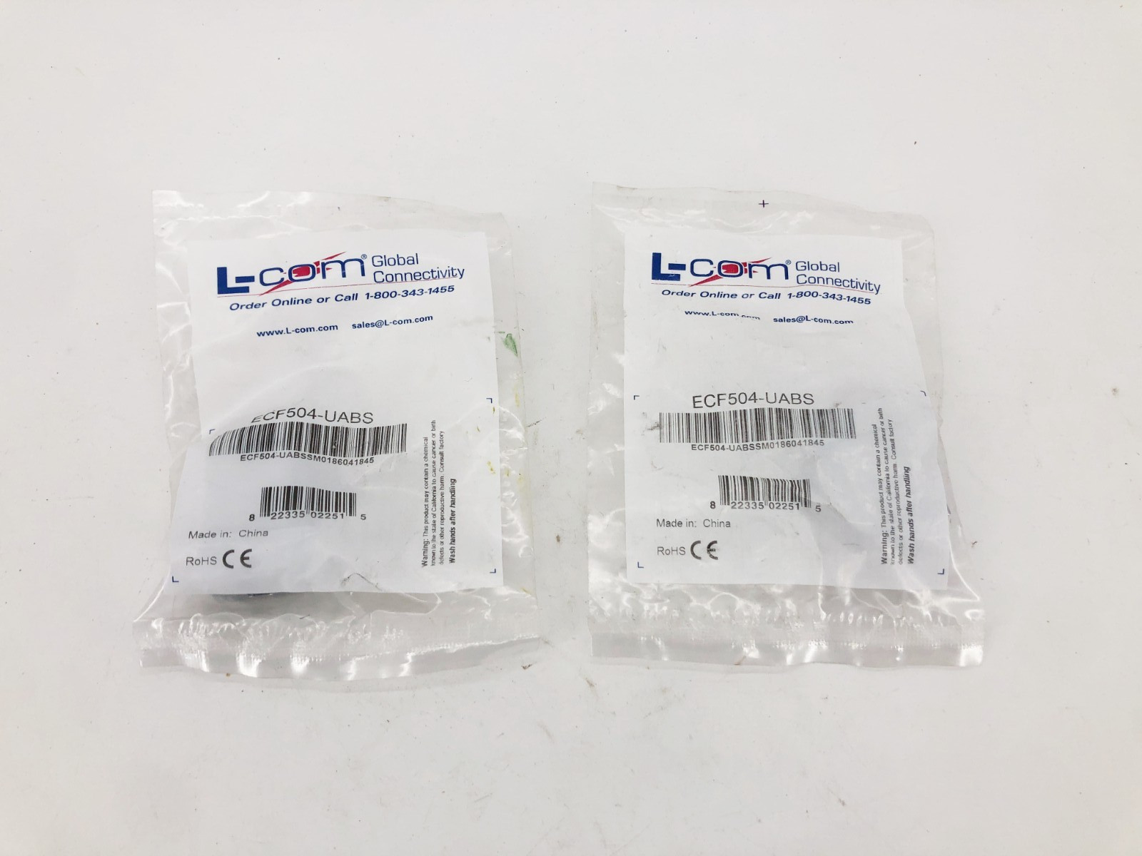 Lot of 2 New L-Com ECF504-UABS Adapters USB-A To USB-B