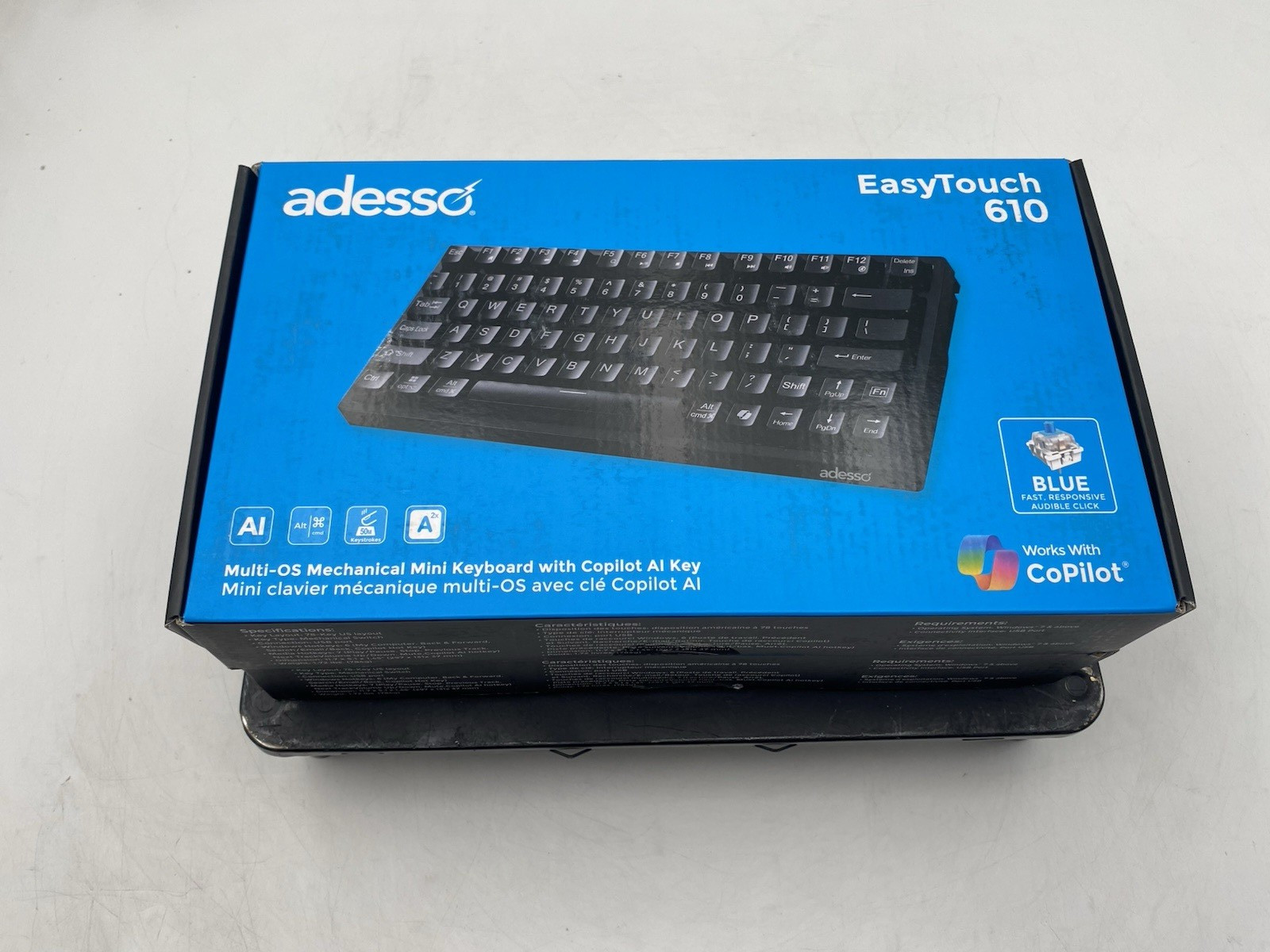 Lot Of 2 Adesso AKB-610UB EasyTouch 610 Mechanical USB Keyboard