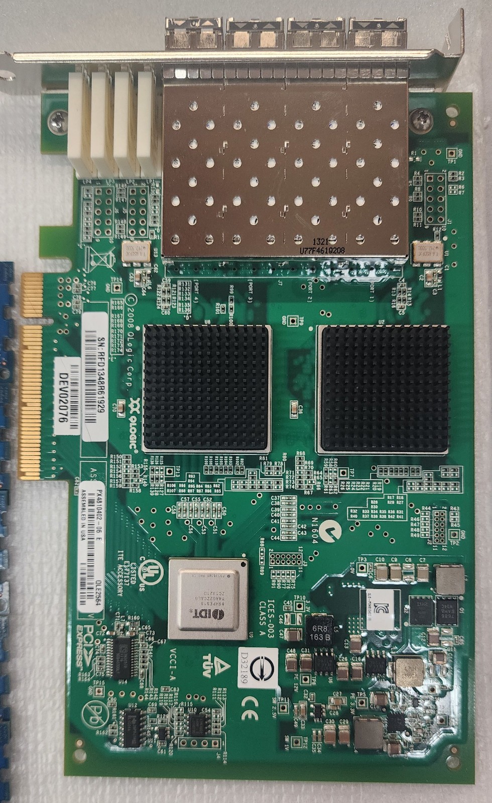 QLogic QLE2564 Quad Port 8Gb Fibre Channel HBA PCIe x8 Dell PX4810402-06 45GPC