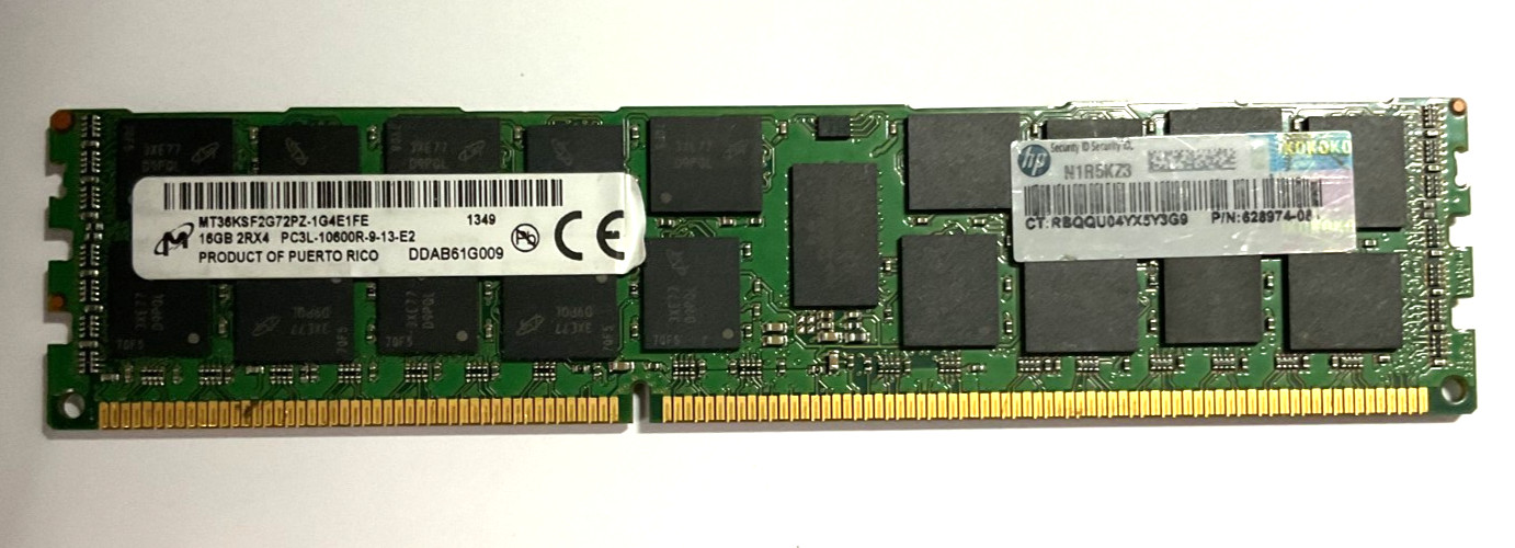 HP 16GB PC3L-10600R RDIMM 627812-B21 632204-001 628974-081 HPE Server Memory RAM