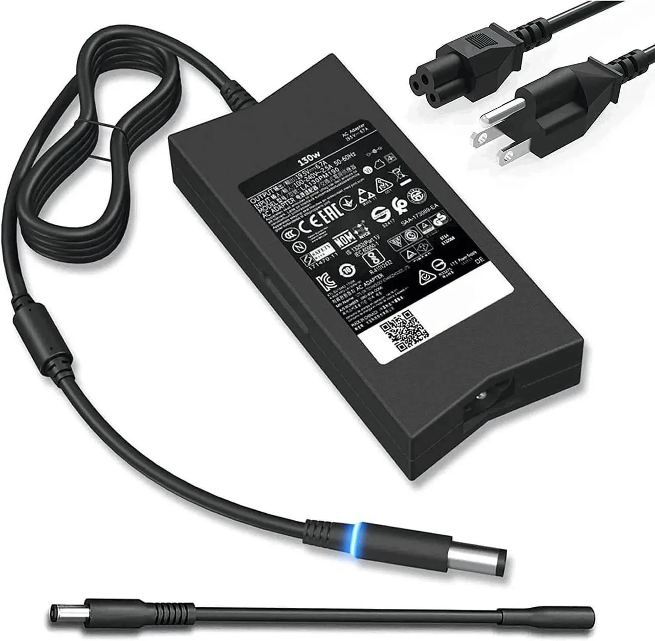 Dell Genuine 130W AC Adapter 7.4mm  With Converter Cable For DELL 7.4mm To 4.5mm