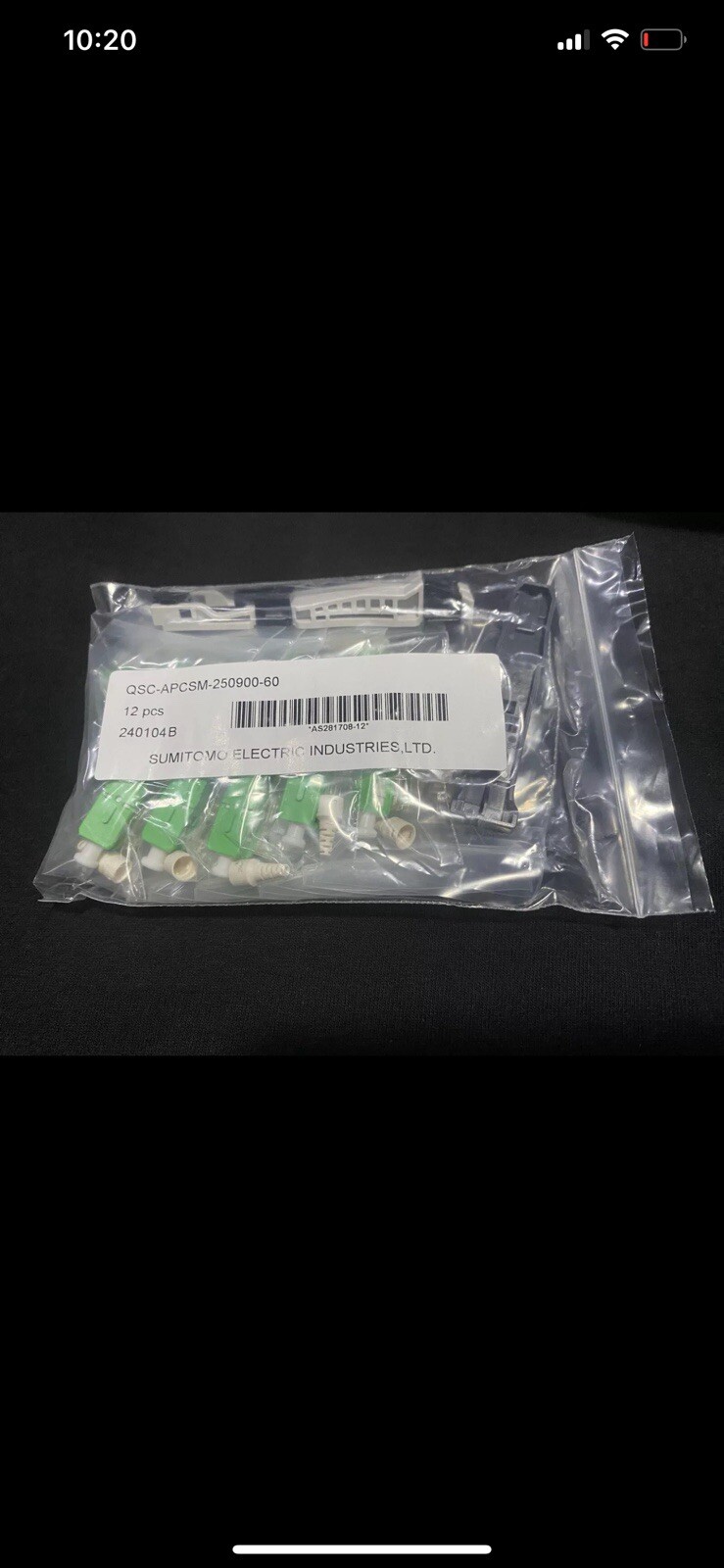 Sumitomo QSC-APCSM Fiber Connector Single Mode Pack Of 12 Connectors