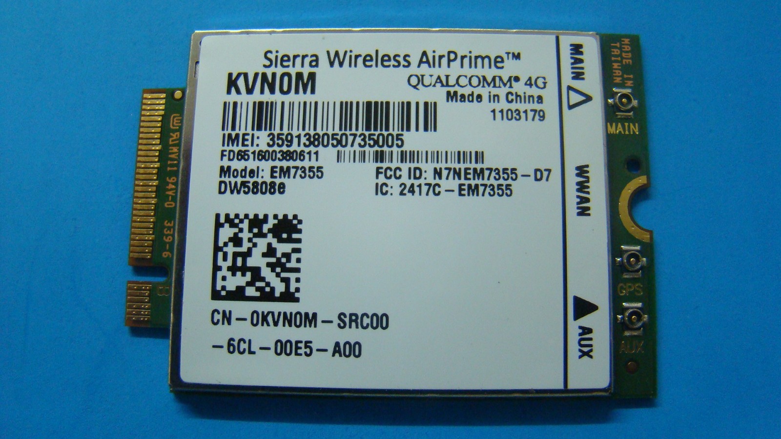 GENUINE Dell Sierra Wireless Airprime WWAN WiFi Wireless Card EM7355 (A00) KVN0M