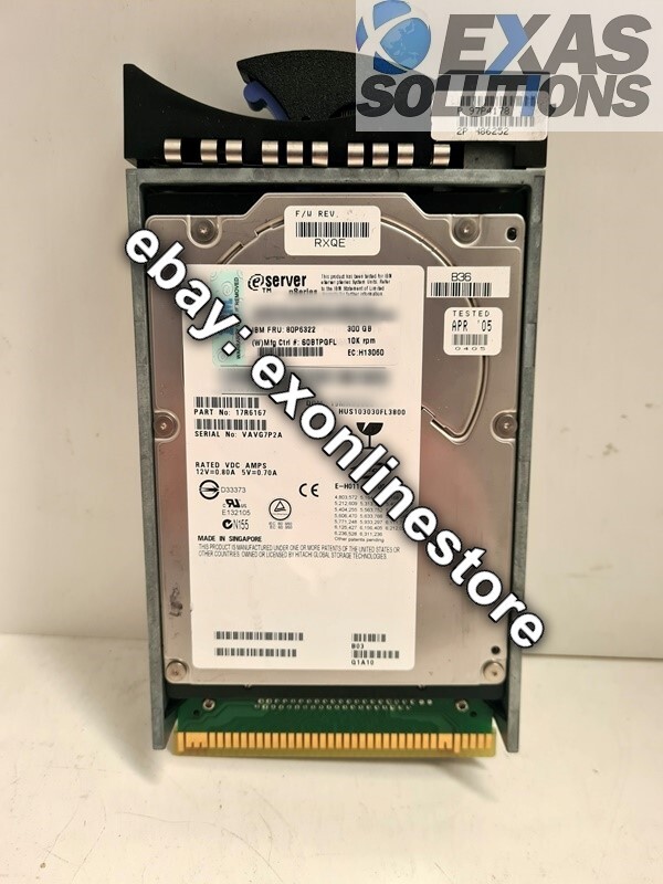 80P6322 - IBM 300GB 10KRPM U320 SCSI 80-Pin for System p (FC 1973)