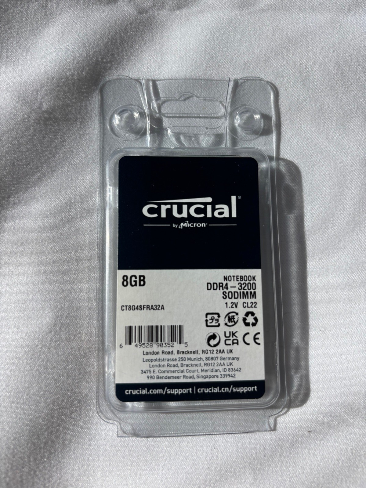 Crucial 8GB DDR4-3200 SODIMM Laptop Memory CT8G4SFRA32A Brand New