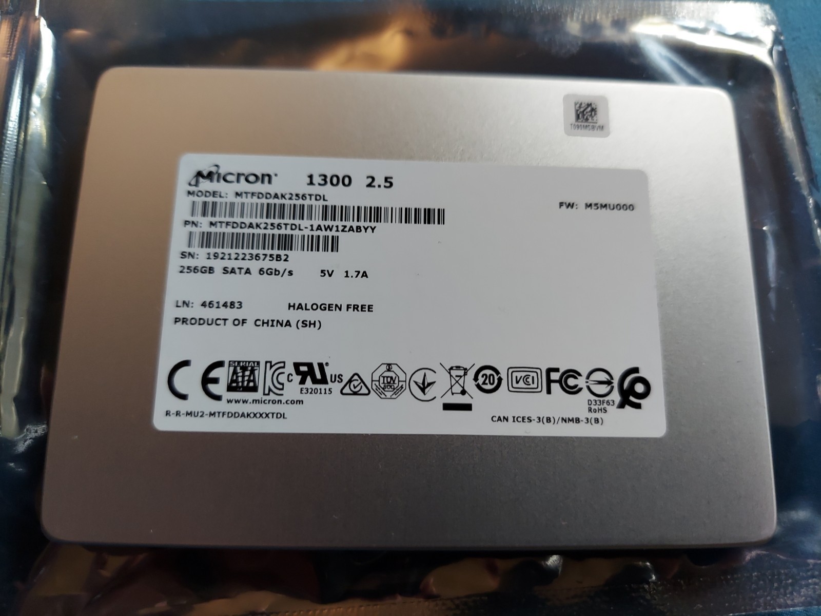 Open Box Tested GOOD Micron 1300 256GB SATA Solid State Drive SSD MTFDDAK256TDL