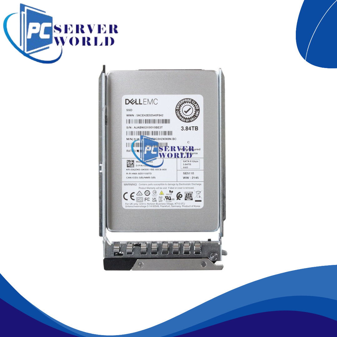 3GDK0 DELL 3.84TB 6GBPS READ INTENSIVE SATA 2.5" SSD DRIVE 03GDK0 100% HEALTH