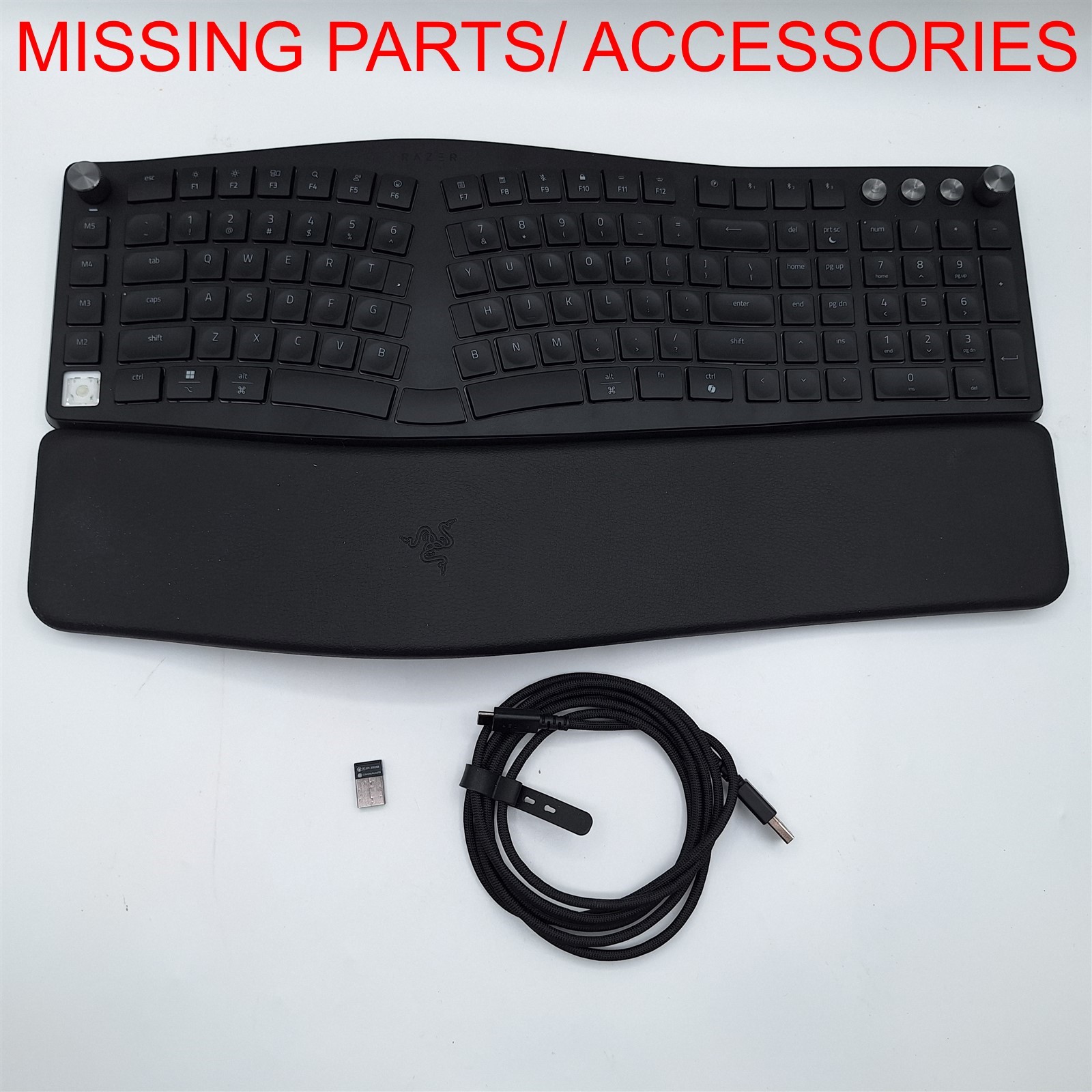 Razer Pro Type Ergo Wireless Split Ergonomic RGB Keyboard, Black *READ*