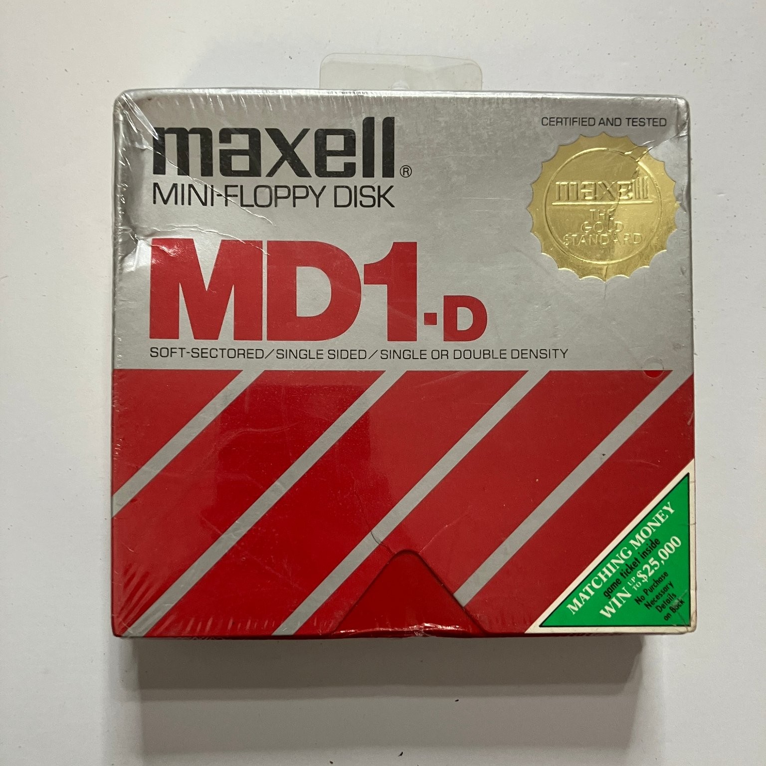 Maxell MD1-D Mini-Floppy Disk Box - Single Sided Single/Double Density New
