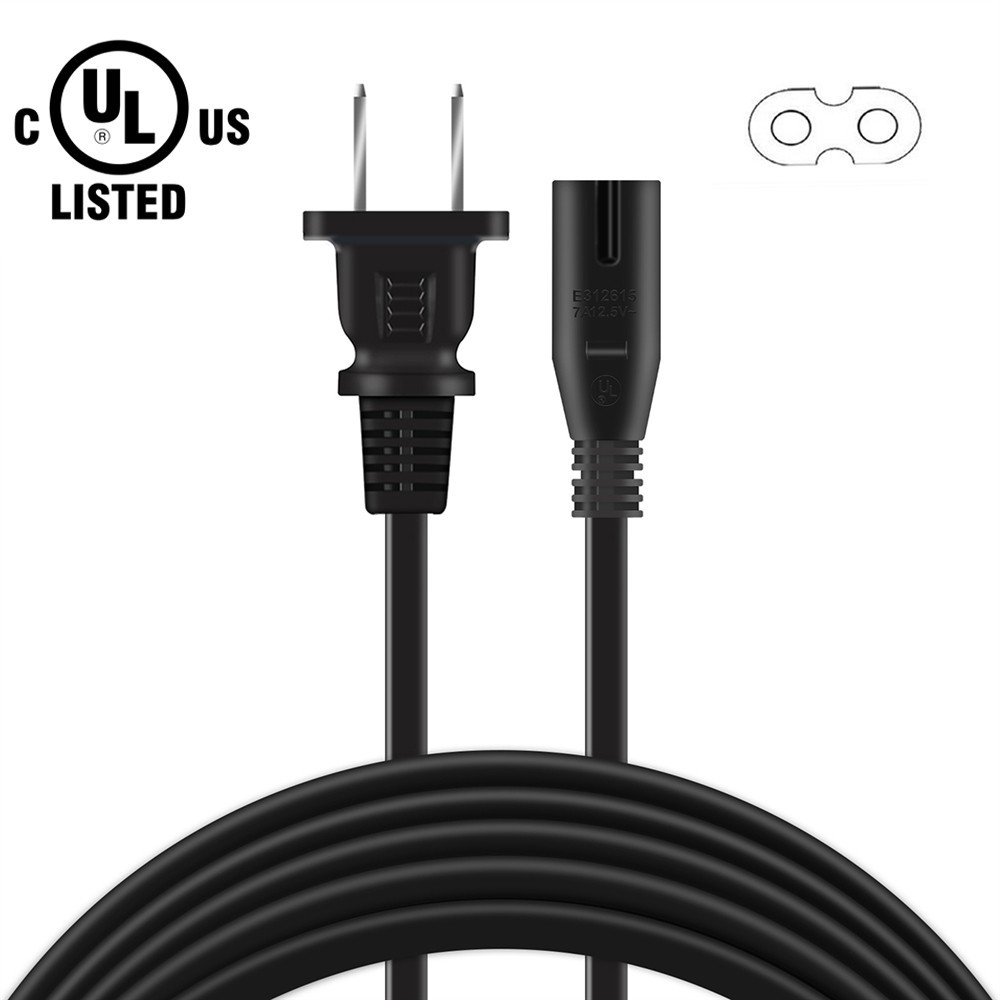 2 Prong AC Power Cord For HAPPRUN H1 Native 1080P Bluetooth Mini Projector Cable