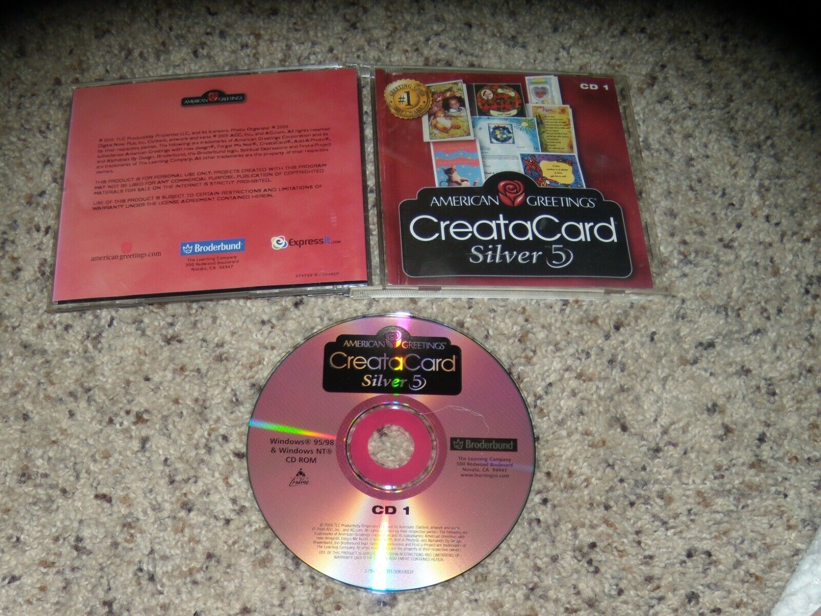 American Greetings Creatacard Silver 5 CD 1 Mint PC Program 