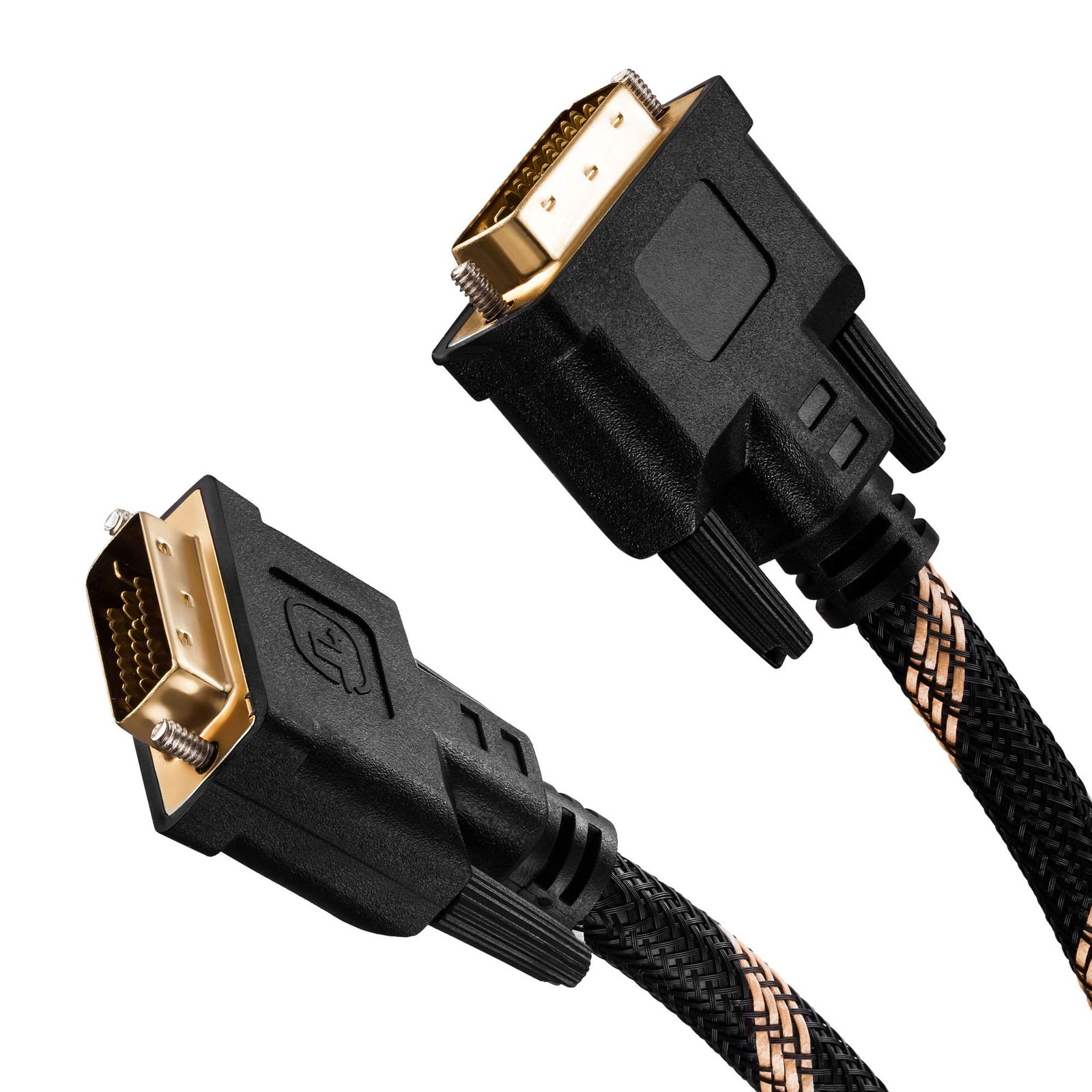 DVI to Cable 50Ft,Nylon Braided DVI-D 24+1 Dual Link Male 50 Ft/15M