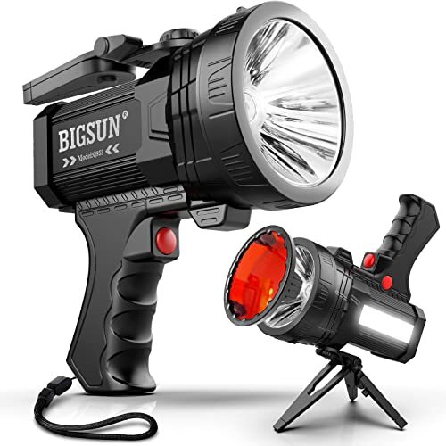 Rechargeable Spotlight, High Lumens 1000,000 LED Flashlight with Multi-Purpos...