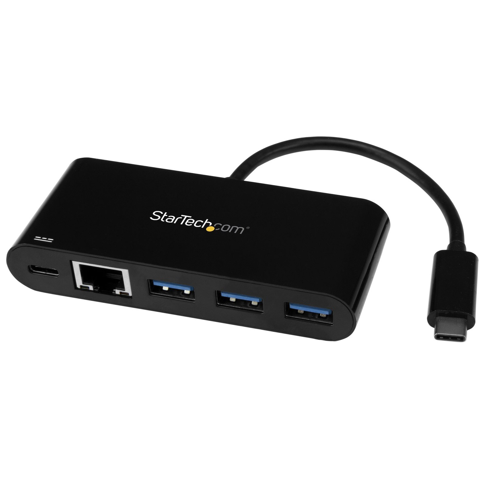 StarTech US1GC303APD USB C to Ethernet Adapter with 3-Port USB 3.0 Hub and Power