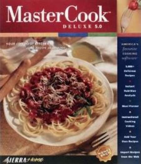 Mastercook Deluxe 5.0 PC CD learn to cook book recipes meals shopping lists tool