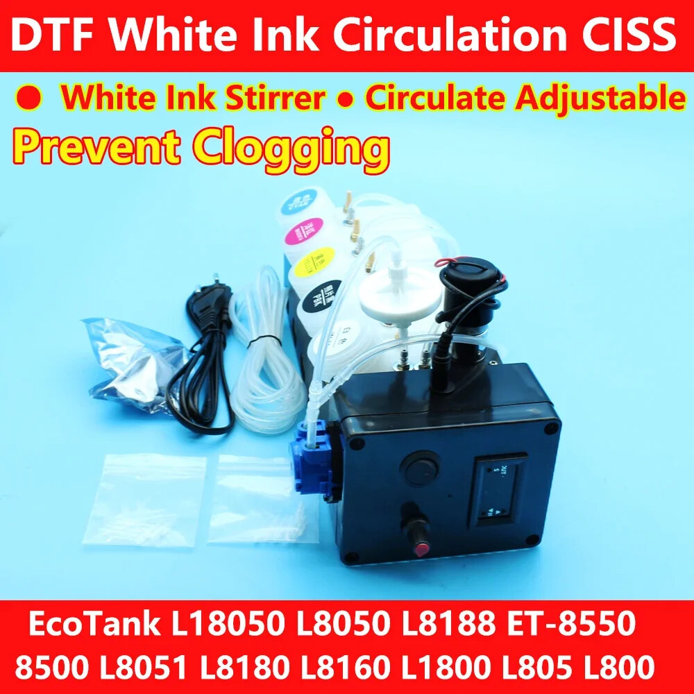 DTF Ink System CISS For Epson Et8550 L1800 L800 L805 L8050 XP600 Printer