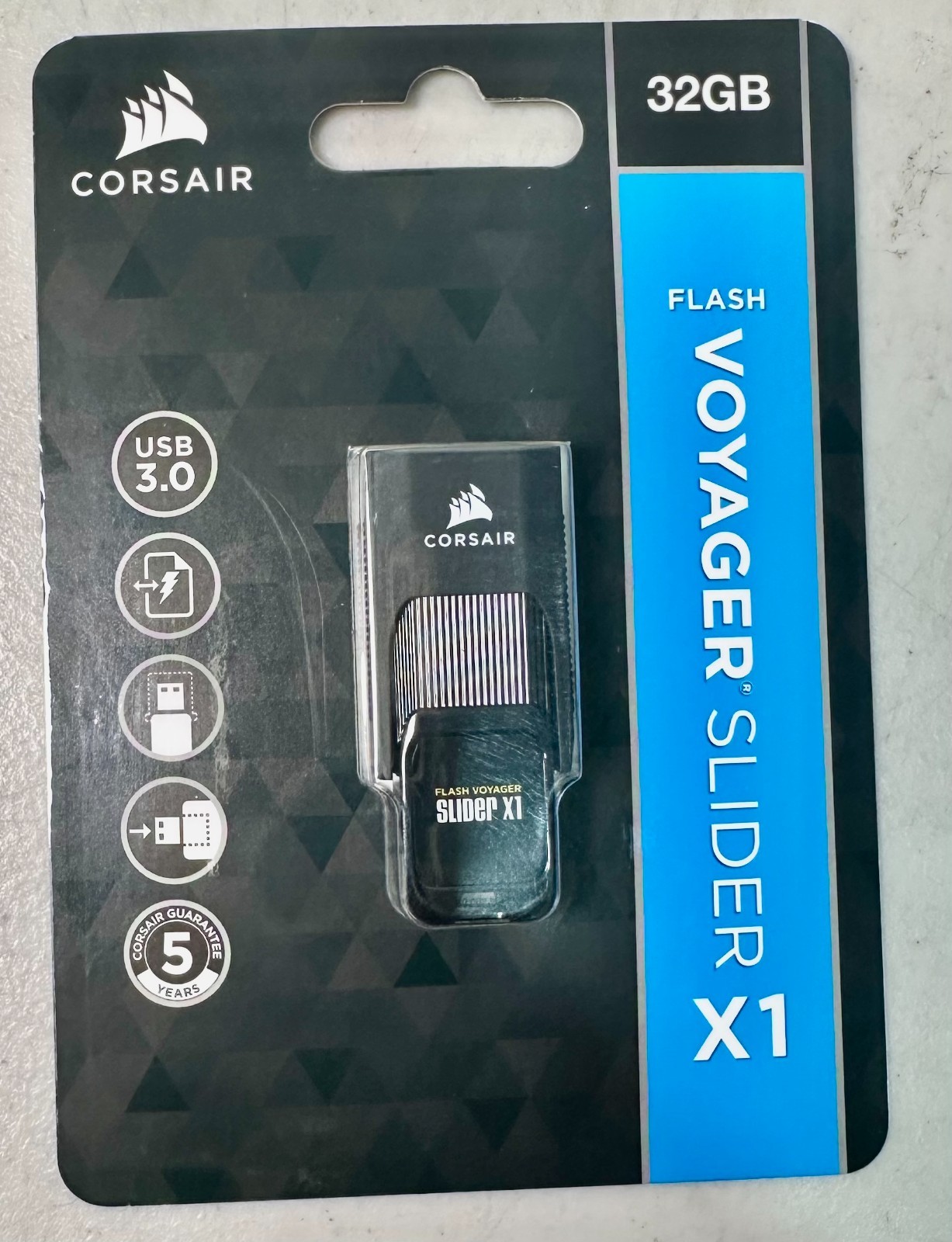 Corsair Flash Voyager Slider X1 32GB USB 3.0 Flash Drive New CMFSL3X1-32GB