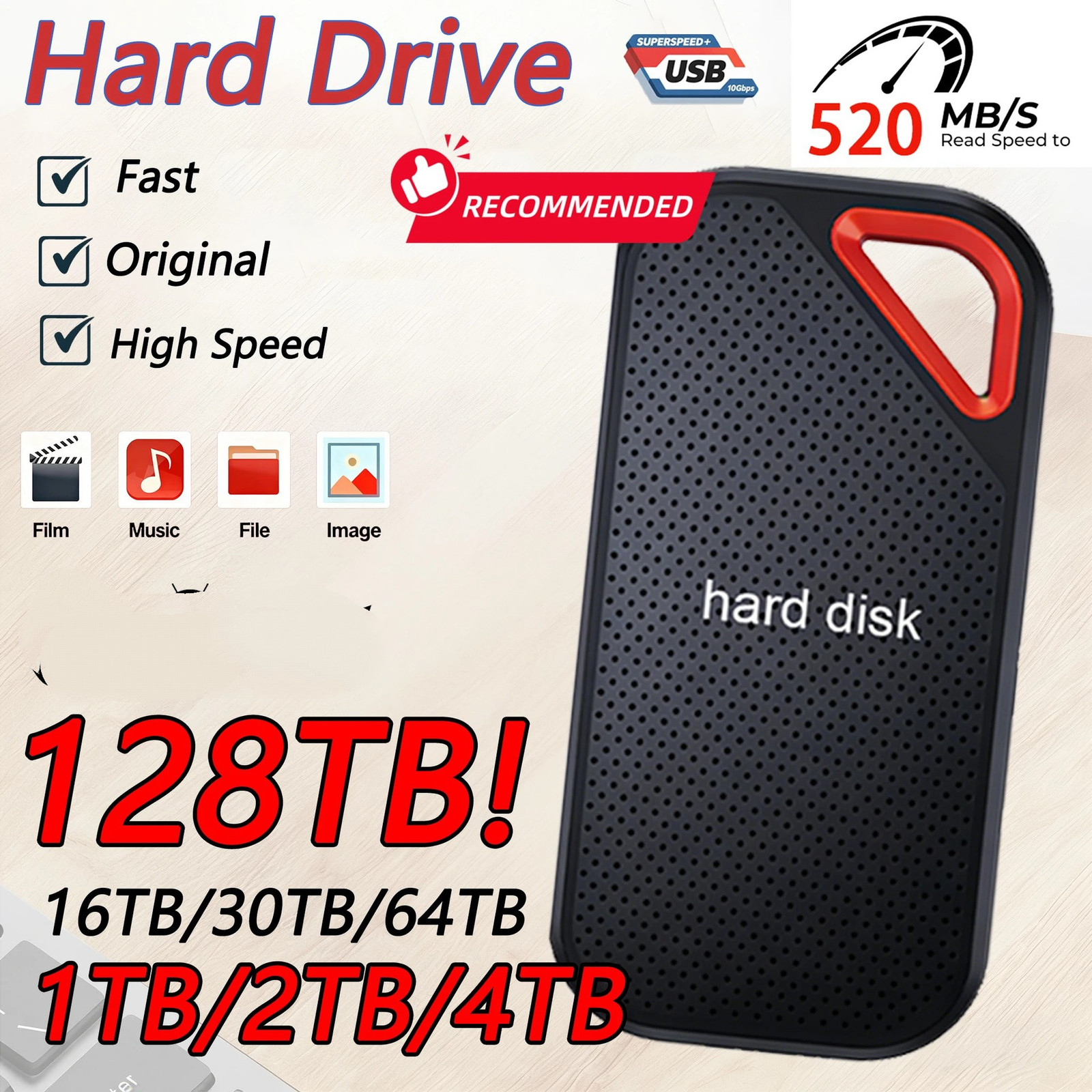 Solid state portable hard drive SSD PSSD E81 1TB 2TB 4TB 6TB 16TB 32TB 64TB 128T