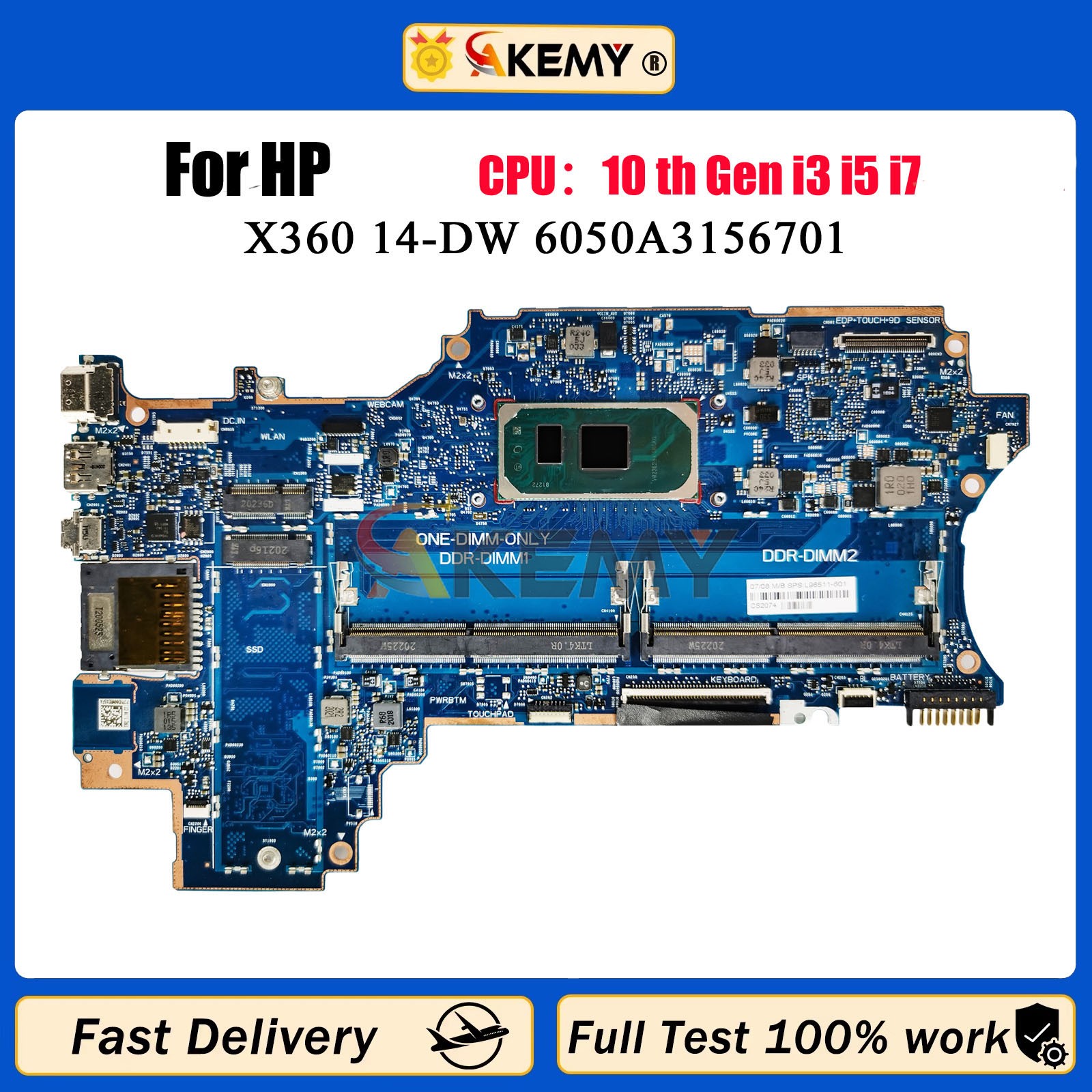For HP Pavilion X360 14-DW 6050A3156701 Laptop Motherboard L96510-601 L96511-601