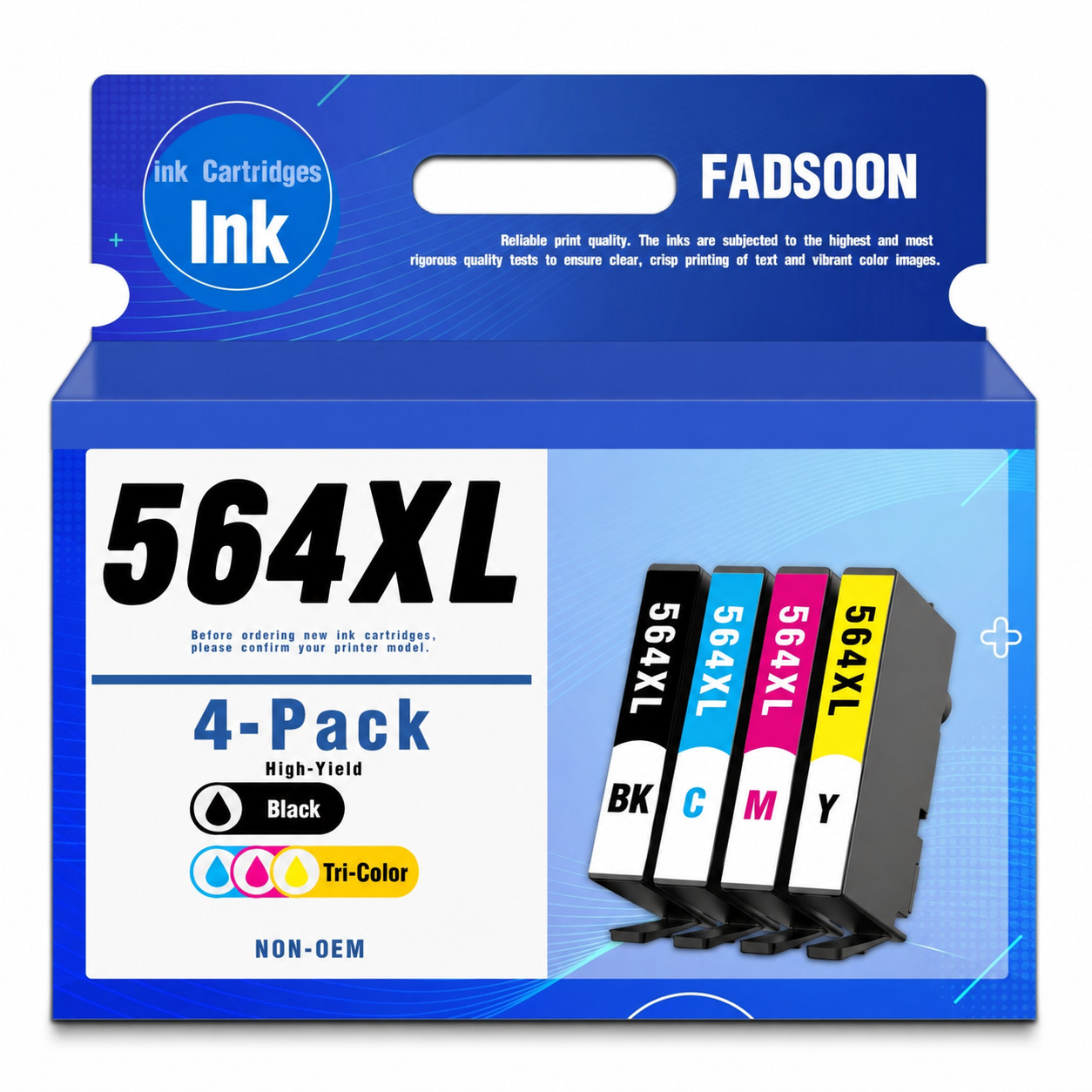 564XL Ink 4PK BK/C/M/Y Replacement for Photosmart 5520 6510 6520 5510 5525 6515