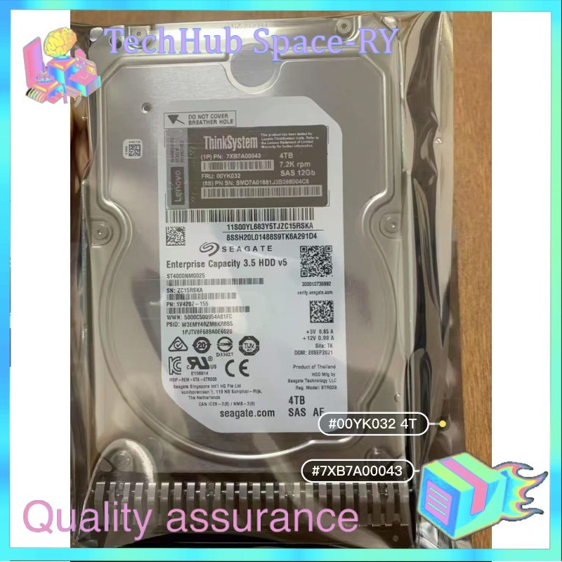 Lenovo 7XB7A00043 00YK032 ThinkSystem 3.5" 4TB 7.2K SAS 12Gb Hot Swap 512n HDD