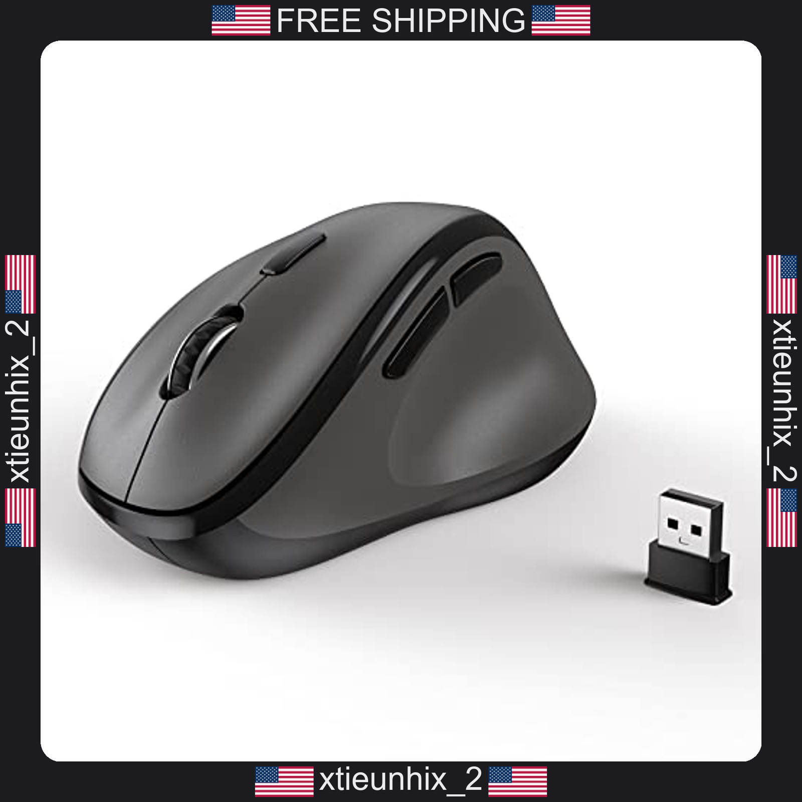 Wireless Ergonomic Vertical Mouse for PC, Laptop, Desktop, Grey