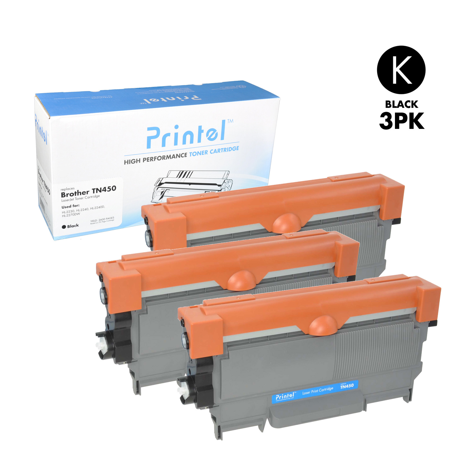 Printel Compatible Toner Cartridge Replacement for Brother TN420 Black 3 Pack
