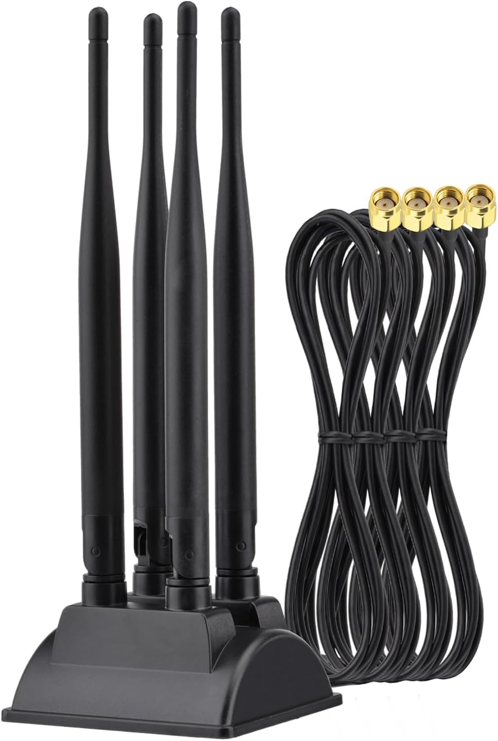 2.4Ghz 5Ghz Dual Band Wifi Antenna with 4 RP-SMA Male Connector |