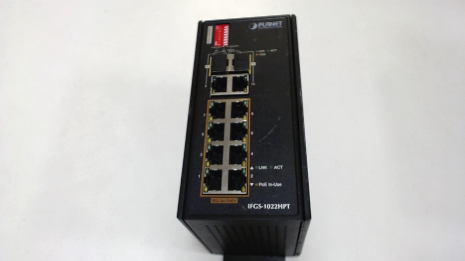 Open Box PLANET IFGS-1022HPT Unmanaged Industrial 8-Port 10/100TX 802.3at PoE