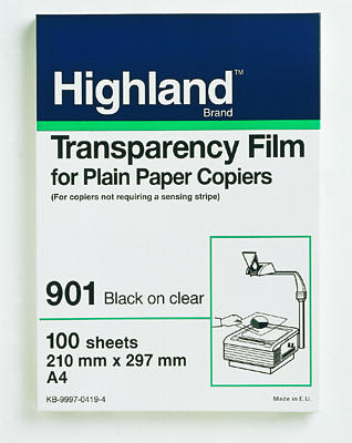Highland 901 Transparency Film for Copiers 100 Sheets Factory Sealed NEW
