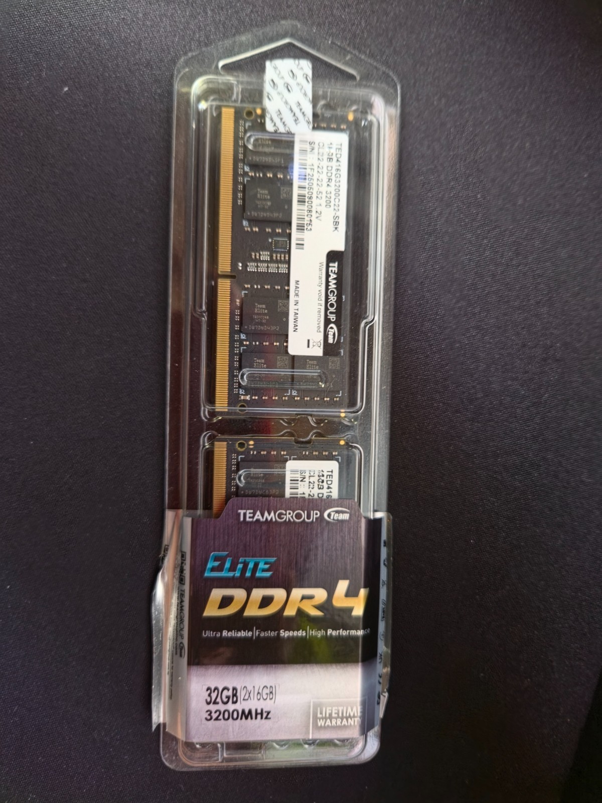 TeamGroup Elite DDR4 32GB (2x16GB) 3200MHz RAM Kit | TED416G3200C22-| Laptop