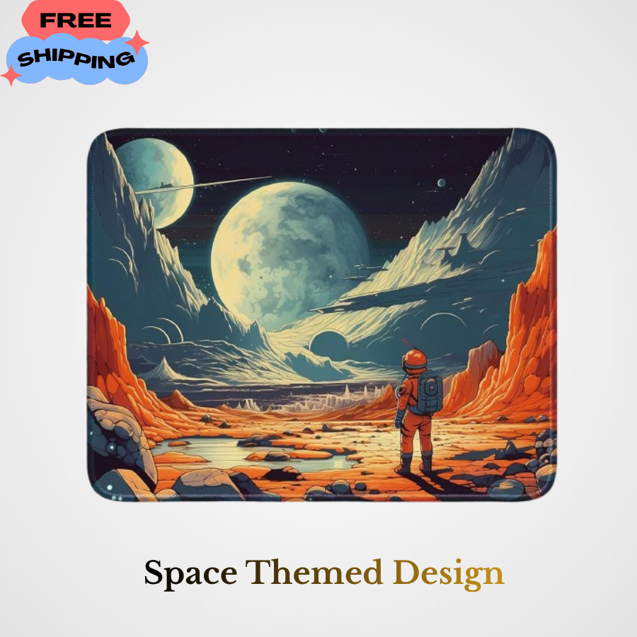 Space Themed Design, Vibrant Color for Gaming Cloth Mouse Pad Lapto
