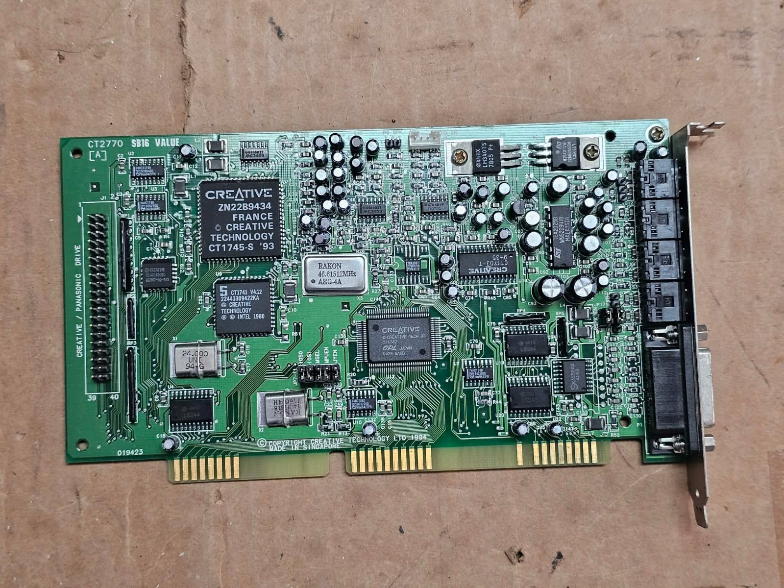 Sound Blaster SB16 Value Creative Labs ISA CT2770 DOS WINDOWS OPL Chipset CT1741