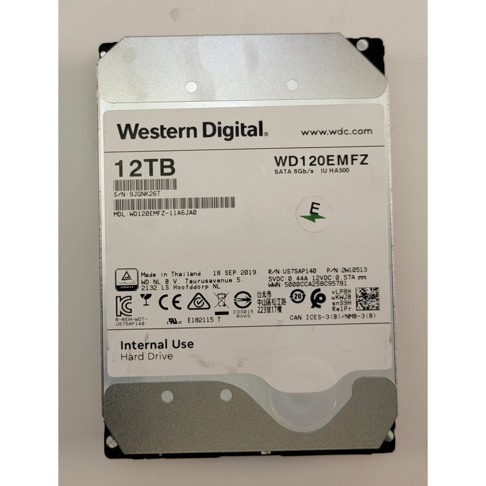 Western Digital 12TB WD120EMFZ 3.5" WD Hard Drive - Tested