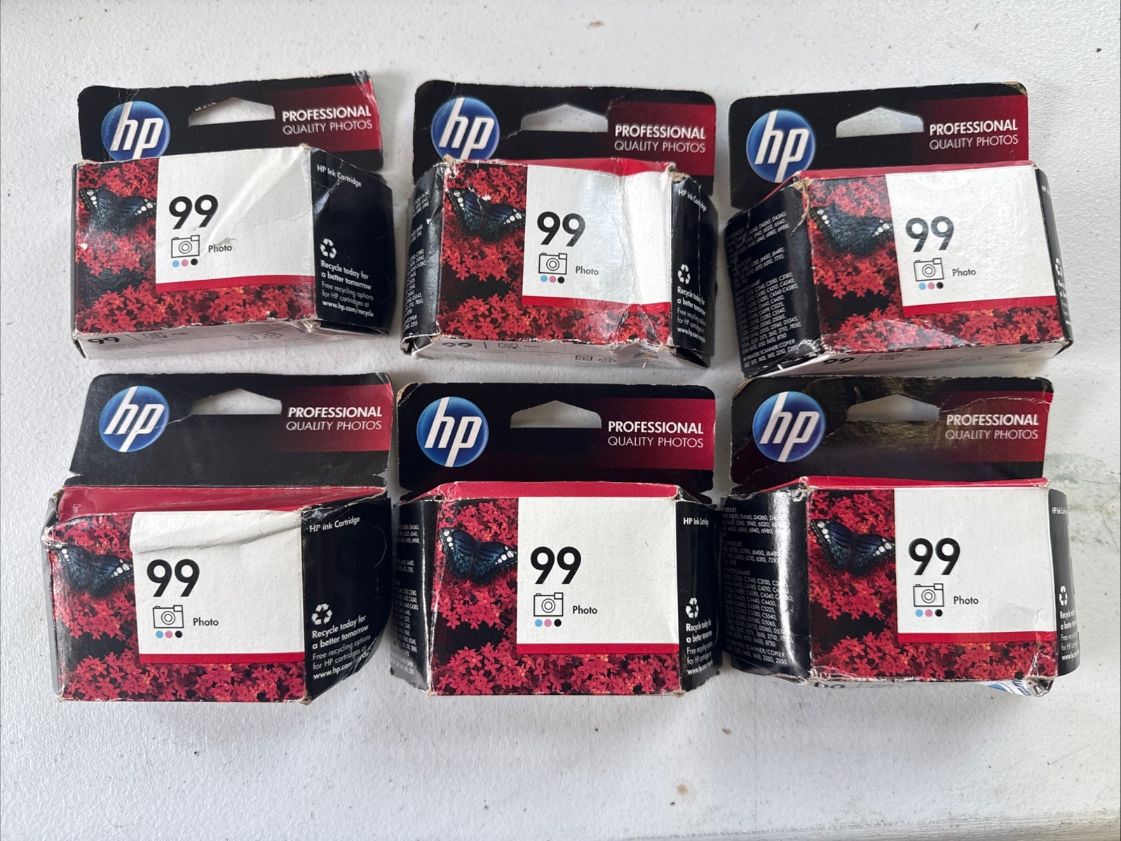 Set Of 6 NEW Genuine HP 99 Photo Ink Print Cartridge C9369WN 2015/2016