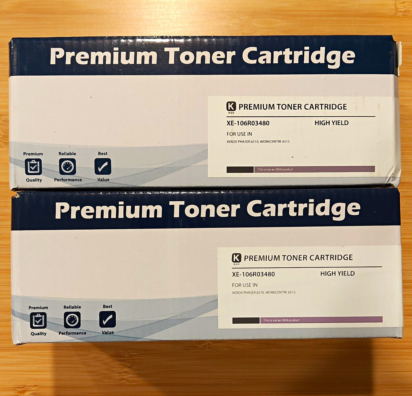 Premium High Yield Black Toner XE-106R03480 Lot 2 for Xerox 6510/6515