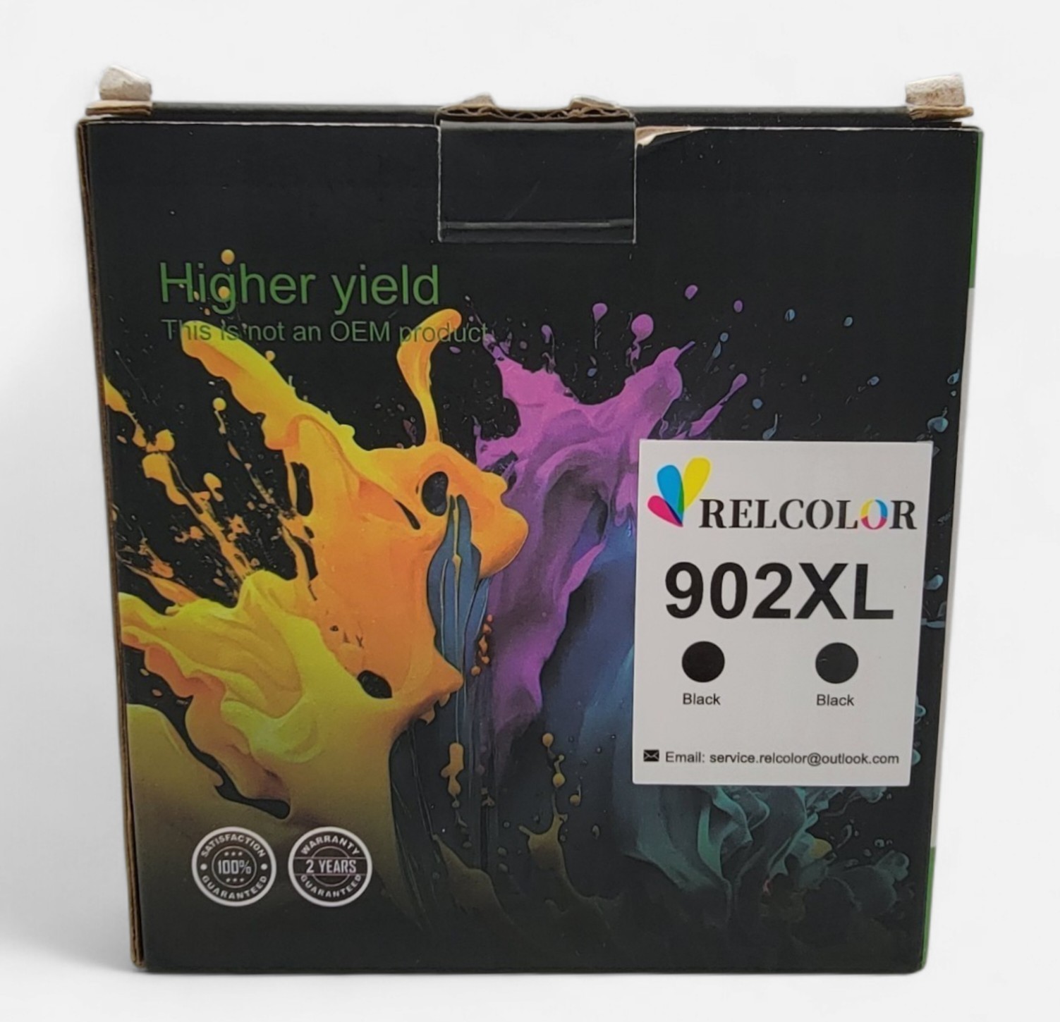 RELCOLOR Higher Yield 2 Pack 902 XL Ink Cartridges Black