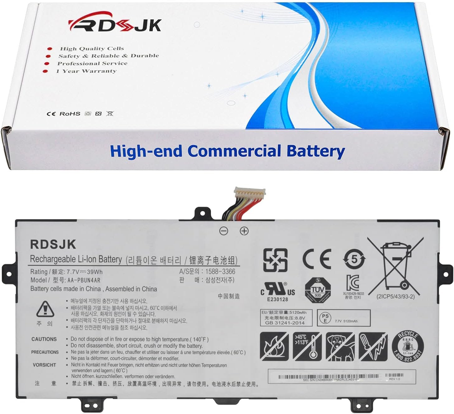 AA PBUN4AR Laptop Battery for Samsung ATIV Book 9 Spin 940X3L 900X5L NP940X3L