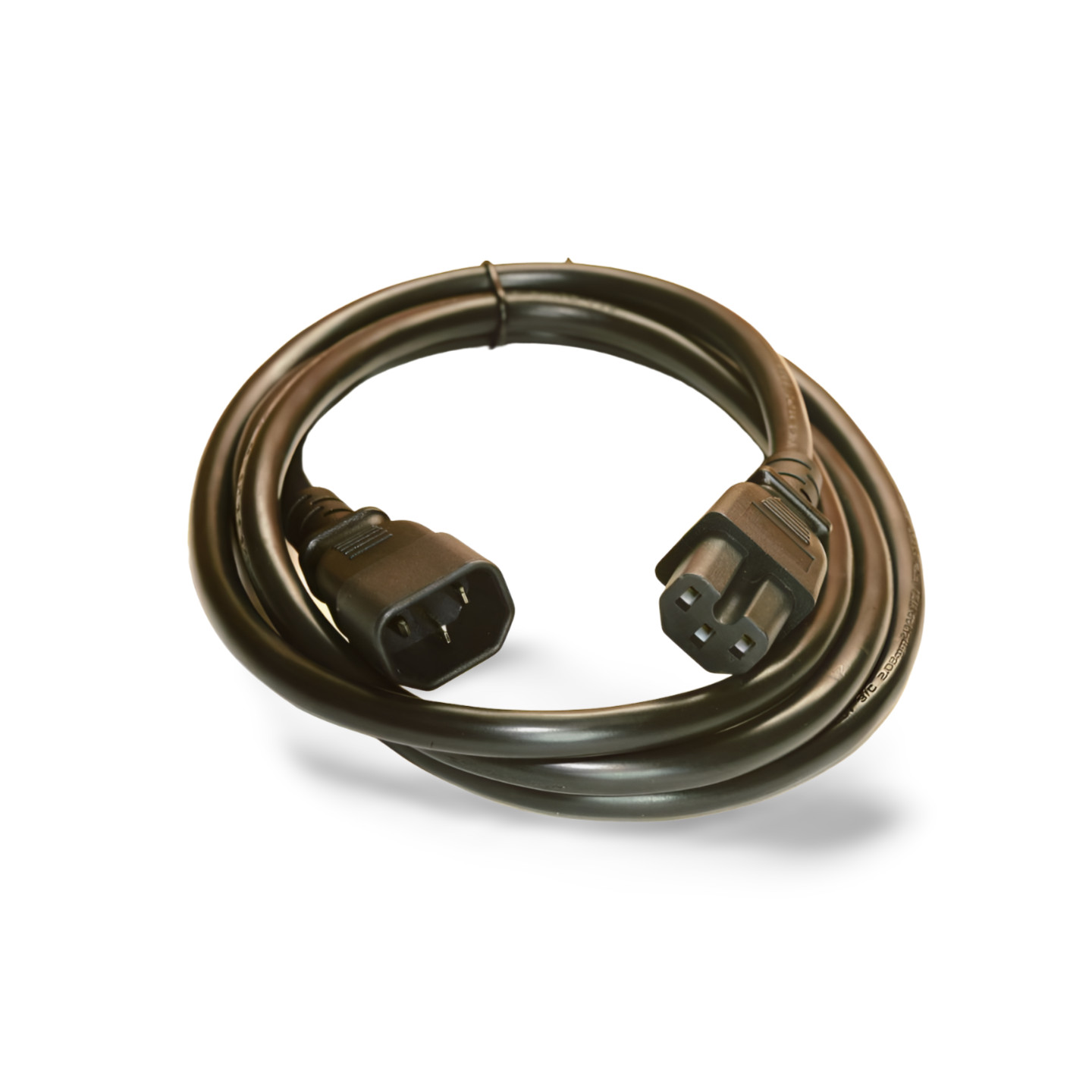 6ft Monitor to Computer Power Extension Cable C14 C15 IEC320 14AWG - Black