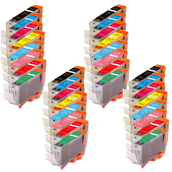 32PK Ink Cartridges + chip for Canon CLI-8 Pro9000 Mark II (BK C M Y PC PM R G)