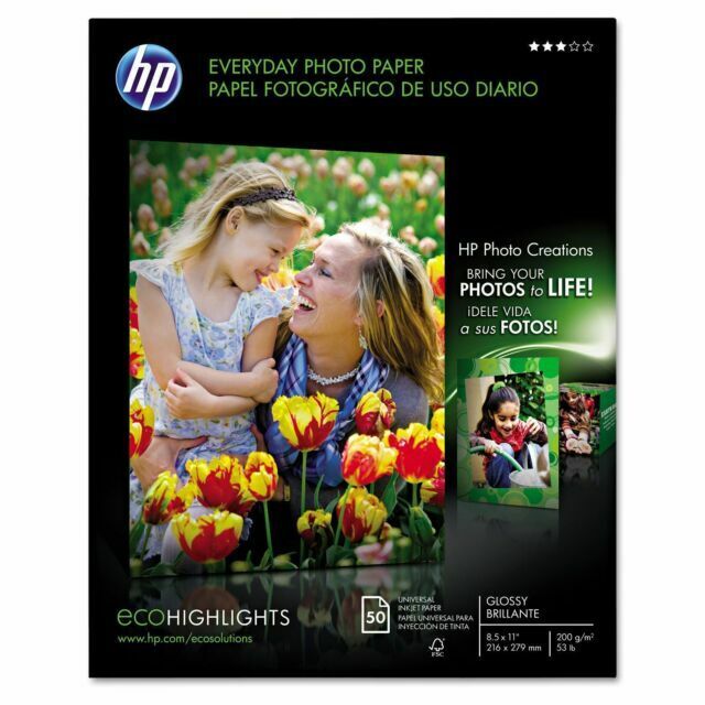 HP Photo Paper 8.5x11 Glossy Everyday 100Sheets Total Inkjet Printers 2 Pack New